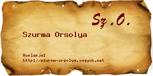Szurma Orsolya névjegykártya